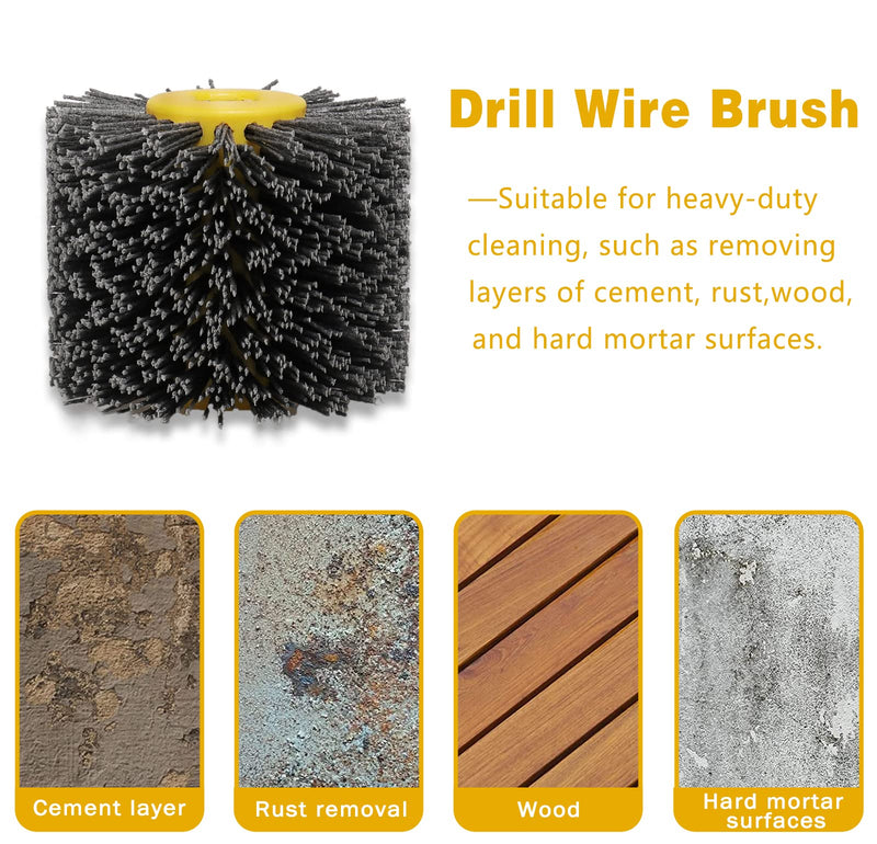 60 Grit Abrasive Nylon Drawing Wheel,4.7" x 4" Surface Conditioning Tool Drum,Burnishing Polishing Tool for Metal Polishing Paint, Rust, Oxidation 60 Grit