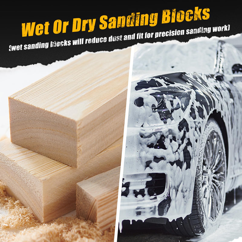 Sanding Block Kit 7 Piece - Flexible EVA Foam Wet or Dry Autobody Hand Sanding Blocks Kit for Automotive Car Wood Bodywork