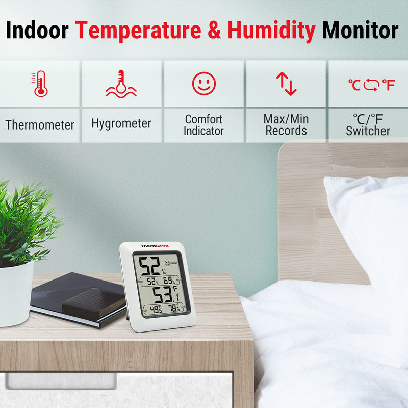 ThermoPro TP50 Digital Hygrometer Indoor Thermometer Room Thermometer and Humidity Gauge with Temperature Monitor 1 Classic