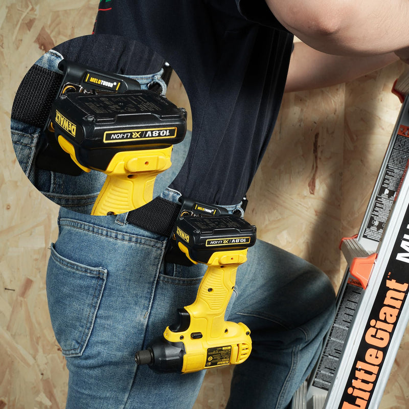 MELOTOUGH Drill Holder for Tool Belt,Drill Belt Clip,Drill Holster,Tape Measure Holder,Drill Belt Holder(Black)