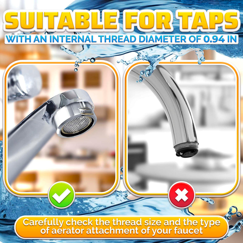 4Pcs Bathroom Faucet Aerator Replacement - 15"/16" 24mm Kitchen Sink Faucet Aerator Bathroom Sink Faucet Attachment High Flow Faucet Aerator for Sink - Faucet Sprayer Attachment Sink Faucet Aerators 4 PCS Faucet Aerators