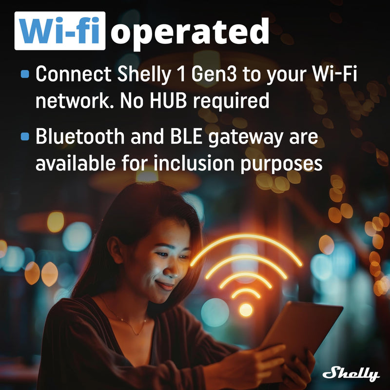 Shelly 1PM Gen3 | WiFi Smart Relay Switch with Power Metering, 1-Channel 16A | Home Automation | Compatible with Alexa & Google Home | iOS Android App | No Hub | Wireless Lighting Control