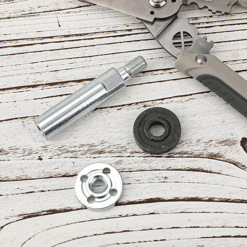 Angle Grinder Extension Rod, M10 Thread Polishing Machine Adapter Lever with 2 Pressure Plates Nut Angle Grinder Extension Shaft for 100 Type Angle Grinder & Polisher Attachments