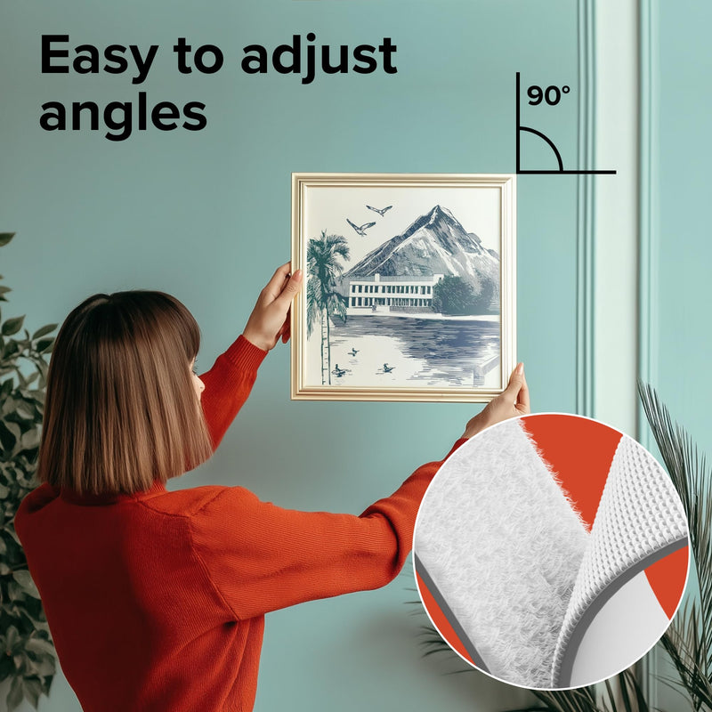 Ultra-Strong Picture Hanging Strips (16 pcs) with Adhesive Backing - Perfect for Rental Friendly Upgrades - Wall Hanging Strips Without Nails - Heavy Duty Wall Hanging Adhesive Strips for Home Decor 15 lbs