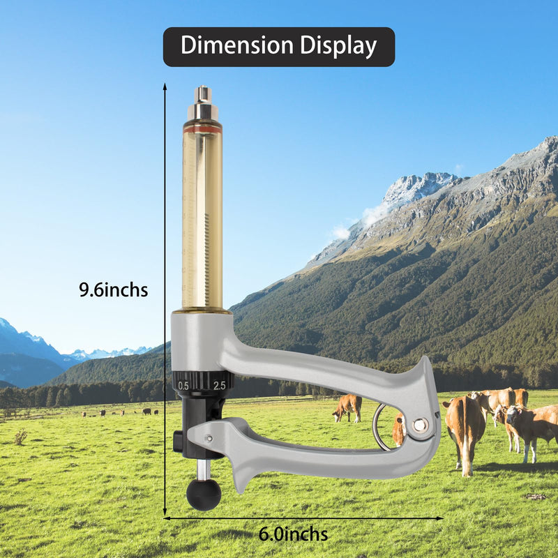 25ML Semi-Automatic Adjustable Injector Syringe, Precision Syringe Pump - Adjustable 0.5ml to 2.5ml Range for Fast Continuous Injection in Pigs, Cattle, Chicken, Goat, and Other Livestock 25ml