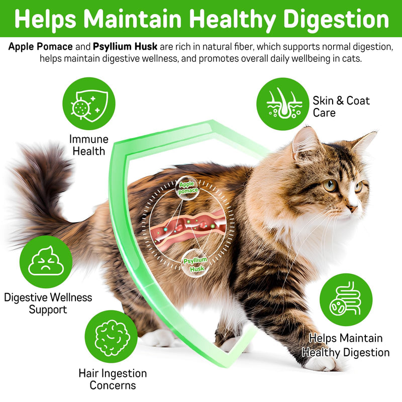 Hairball Control Cat Treats - Hairball Treatment for Cats,Cat Hairball Remedy & Relief for Cats-Cat Hairball Control with Psyllium Seed Husk and Vitamins,Promotes Skin & Coat,Digestive,Urinary Health