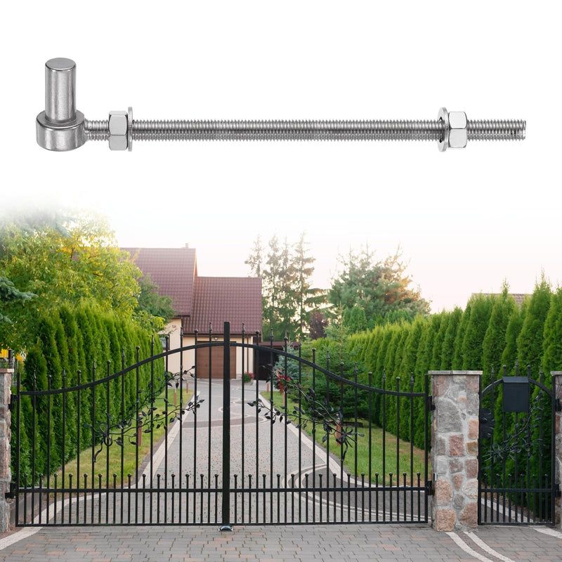 uxcell 2Pcs J Bolt Gate Hinge, M12 x 10" 304 Stainless Steel Gate Hinges Bolt, J-Bolt Post Hinge with Washers and Nuts for Chain Link Fence, Wooden Fence, Driveway, Farm Garden Door M12 x 10" 2