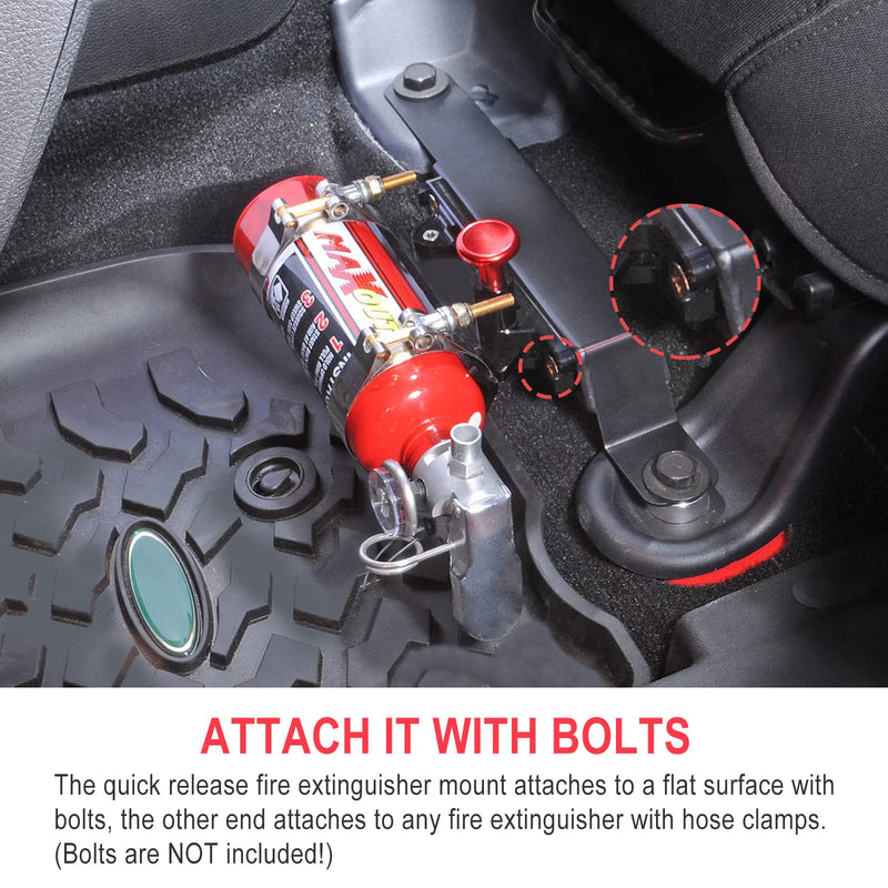 Samman Quick Release Fire Extinguisher Mount Aluminum Adjustable Roll Bar Fire Extinguisher Holder Compatible with Trucks Jeep Wrangler UTV ATV SXS