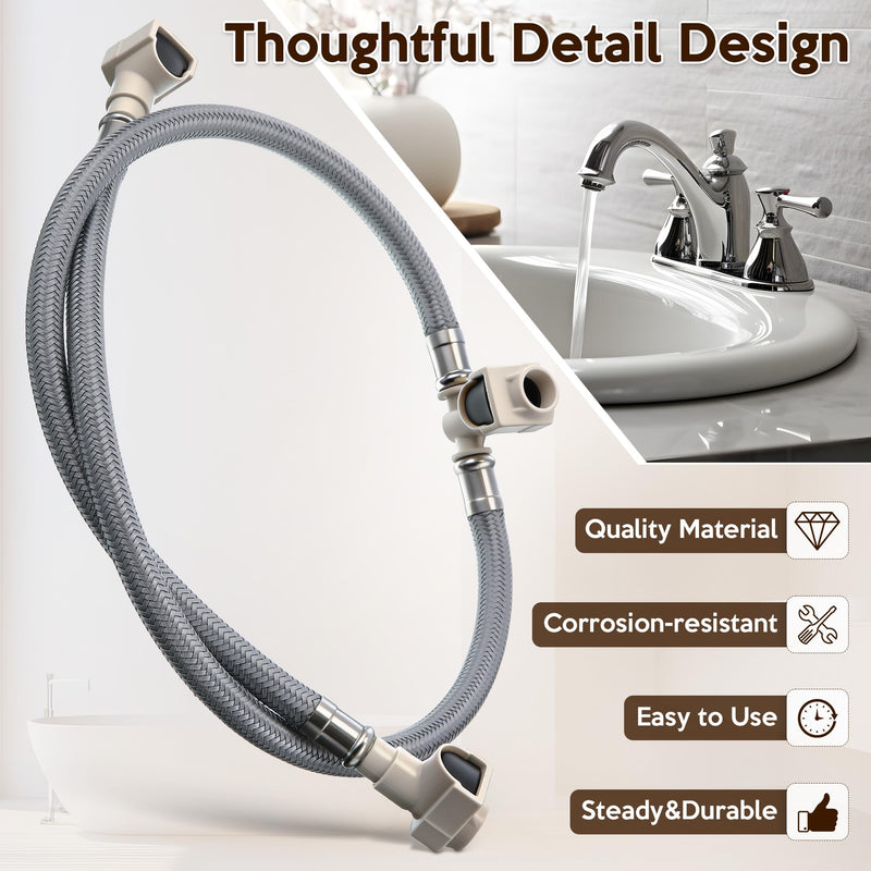 Enhon 1 Pack Replacement Hose Kit Compatible with Moen 114299 113016, Widespread Bathroom Sink Faucet Replacement Hose Kit Compatible with Duralock Connections, Easy No Tool Installation, Leakproof