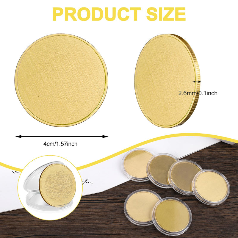 10Pcs Laser Engraving Blanks Brass Coin Custom Challenge Coin Blanks Metal Engraving Blank Coins 40mm for DIY Commemorative Collection（Thickness 2.6mm）