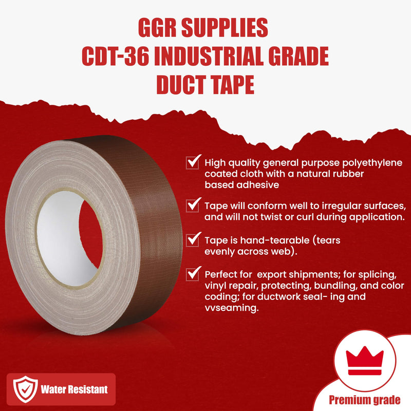 GGR Supplies T.R.U. CDT-36 Industrial Grade Duct Tape. Waterproof and UV Resistant. Multiple Colors Available. 60 Yards. (White, 1/2 in.) White 1/2 in.