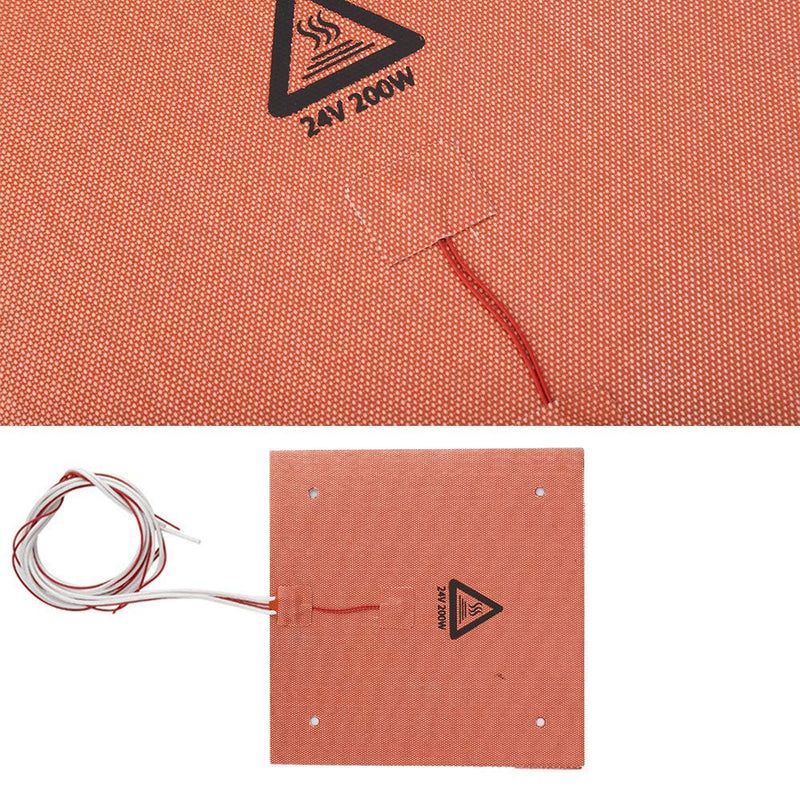 Tosuny 200W 24V Silicone Heated Bed 235x235mm High Temperature Resistance Heating Pad 3D Printer Hot Bed for Ender3/ for CRX/for Ender3 pro 3D Printer