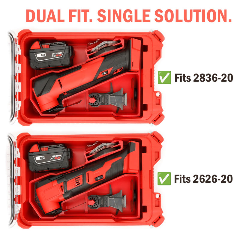 Packout Compact Tool Organizer for Milwaukee 2836-20 M18 Fuel or 2626-20 M18 Cordless Multi-Tool, Accessories and Battery – Fits Box and Tool (Box and Tools Not Included) for Enhanced Protection