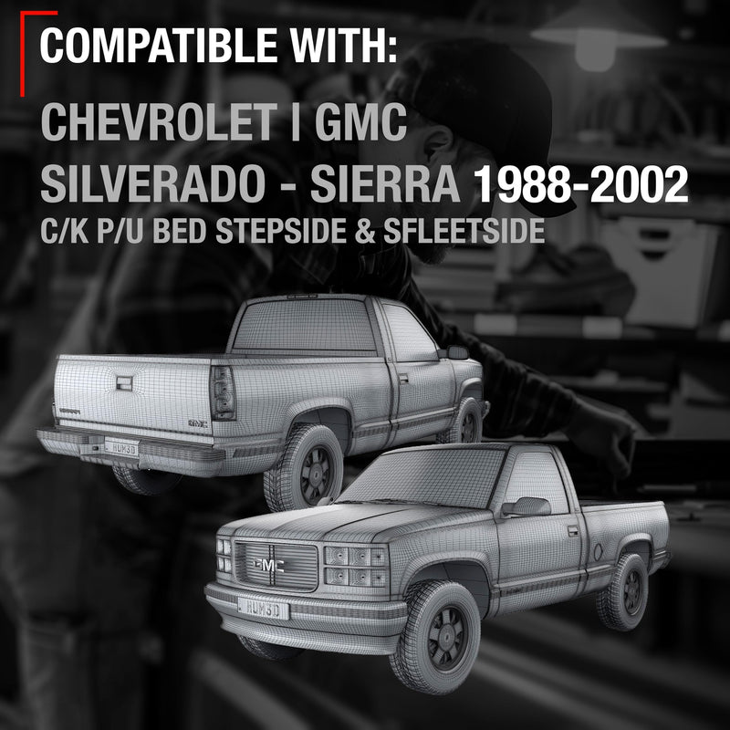 T1A Tailgate Handle Assembly - Compatible with 1988-1999 Chevrolet C1500, K1500, C2500, C3500, K2500, K3500, 91-02; 88-99 GMC C1500, K1500, C2500, C3500, K2500, K3500 - Textured, OEM 15991785 Tailgate Latch & Trim Bezel