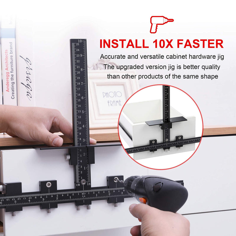 Cabinet Hardware Jig for Handles, Adjustable Template with Convenient and Precise Installation for Door and Drawer Knobs,Pulls,Tool Accessories Jig of Aluminum Alloy Alloy Steel A-Normal
