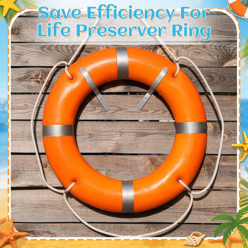 Hicarer 2 Pcs Life Ring Buoy Bracket Stainless Steel Life Buoy Holder Mount Corrosion Resistant for Lifering Buoys Throw Ropes Marine Boat Dock Hook for Pool Safety Storage Accessory