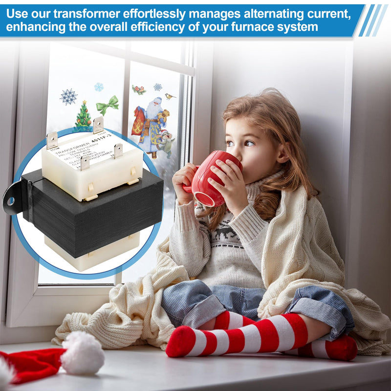 4011F-3 24V Transformer Compatible with Trane Furnaces/HVAC Equipment, 120V to 24V Transformer for Furnace HVAC Transformer 40VA, 24 Volt Furnace Transformer Replacement TRR01729 TRR00784