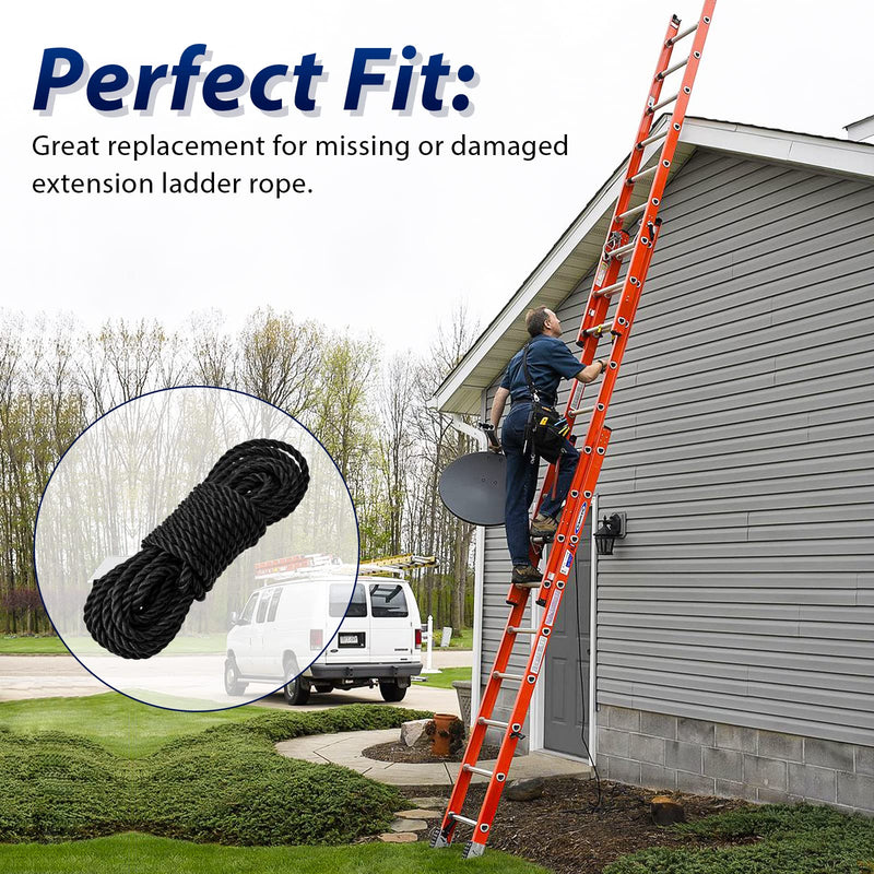 Extension Ladder Rope Replacement Compatible with Werner AC30-2 Extension Ladder Replacement Ropes Part Accessories for All Extension Ladders Up to 40 Foot with Single Pulley - 1 Pack