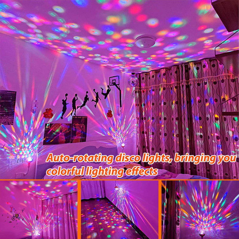 2 Pack Colorful Magic Rotating Ball Light, LED Plug in Disco Ball Light, RGB Disco Light Bulb, Party Lights Dj Disco Lights with Sockets for Home Room Dance Parties Bar Karaoke 2 Pack