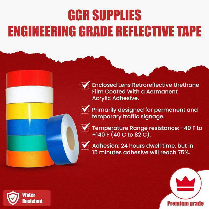 GGR Supplies - T.R.U. REF-7 Silver/White Engineering Grade Reflective Tape: 1/2 in. wide x 30 ft. length 1/2 in. (Pack of 1) - NewNest Australia