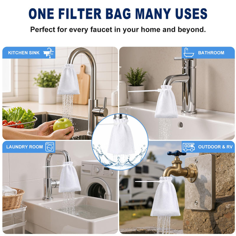 Faucet Filter Cotton Bags, 16 Pack Universal Filter Bags for Kitchen Sink
