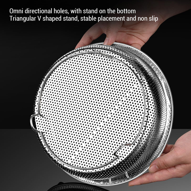 Stainless Steel Steamer Basket, Mini Sized Perforated Basket Steamer for Eggs and Small Vegetables, Compact Size Fits Most Pots, Oven and Dishwasher Safes (S) (M) M