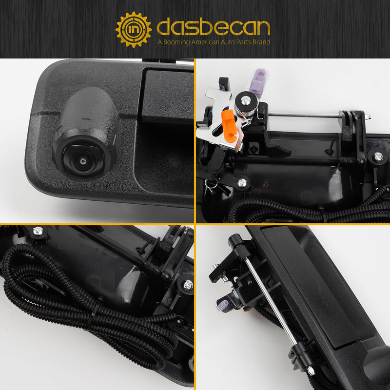 Dasbecan Back up Rear View Camera Tailgate Handle Compatible with 2008 2007 2009 2010 2011 2012 2013 Toyota Tundra Replace# 69090-0C051 720P Waterproof Reverse Backup Parking Assist Camera Assembly
