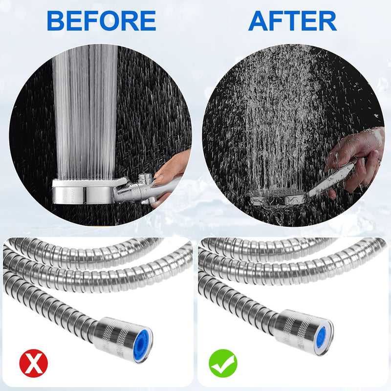 PAGOW 4 Pcs Shower Flow Restrictor, gpm 1.5 1.8 2.0 2.5 Shower Flow Reducer Limiter, Shower Head Water Saver Adapter Set for Handheld Shower, Bathroom, Toilet (0.56x0.54x0.21inch) [4pcs] gpm 1.5/1.8/2.0/2.5