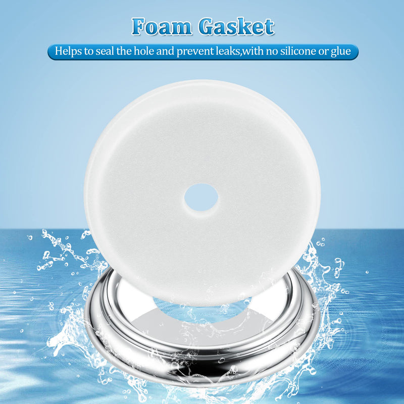 Enhon 2 Pack Metal Tub Spout Cover Ring, Bathroom Faucet Remodeling Wall Plate with Foam Gasket, 1-1/2 Inch ID and 3-5/8 Inch OD(Chrome) Chrome - NewNest Australia