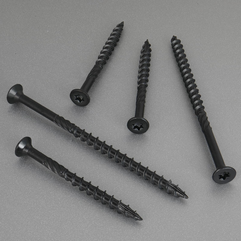 Deck Screws #14 x 6 inch,Heavy Duty Exterior Wood Screws,Torx Drive Head Deck Screw Black Rust Resistant Epoxy Coated,Long Outdoor Decking Screws with Star Bit,for Fence,Timber(20 pcs) #14 x 6"