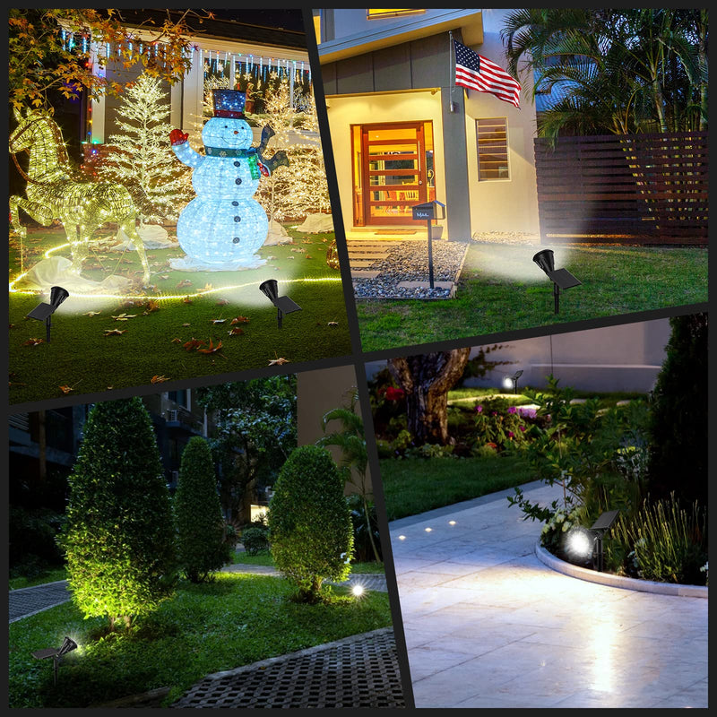 Solar Spot Lights Outdoor, 21 LEDs Solar Outdoor Lights Auto On/Off with 3 Modes, IP67 Waterproof Solar Yard Spotlight Landscape Lighting Garden Wall Lights, 2-in-1 Solar Powered Lights, 2Pack 2 Pack Cool White - NewNest Australia