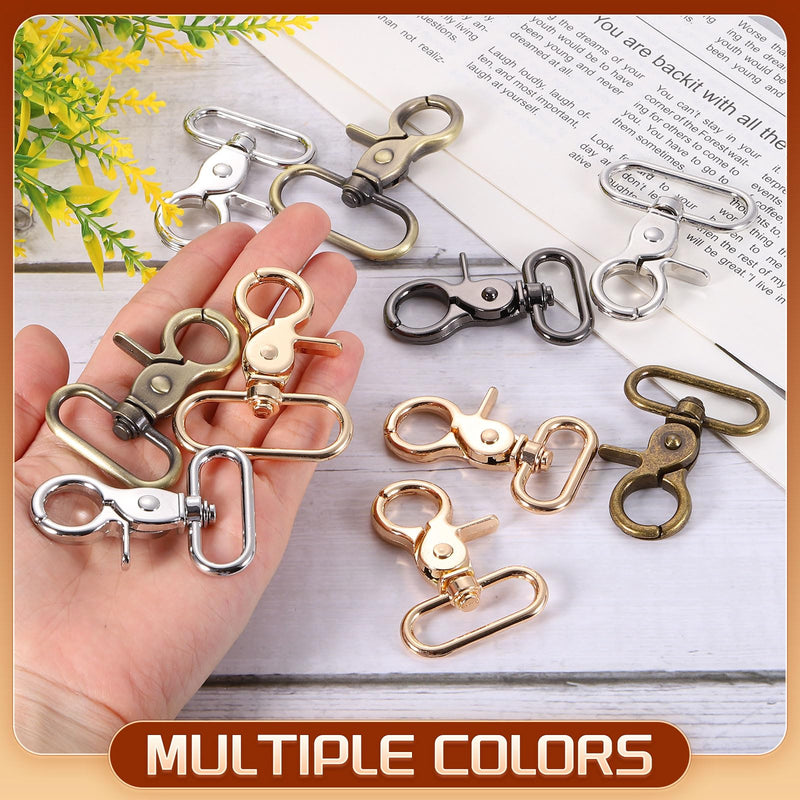 uxcell 6Pcs Swivel Snap Hook, 38mm(1 1/2") Trigger Snap Heavy Duty Zinc Alloy Metal Lobster Claw Clasp Lanyard Clips for Straps Bags Belting Leathercraft, Silver 38 mm