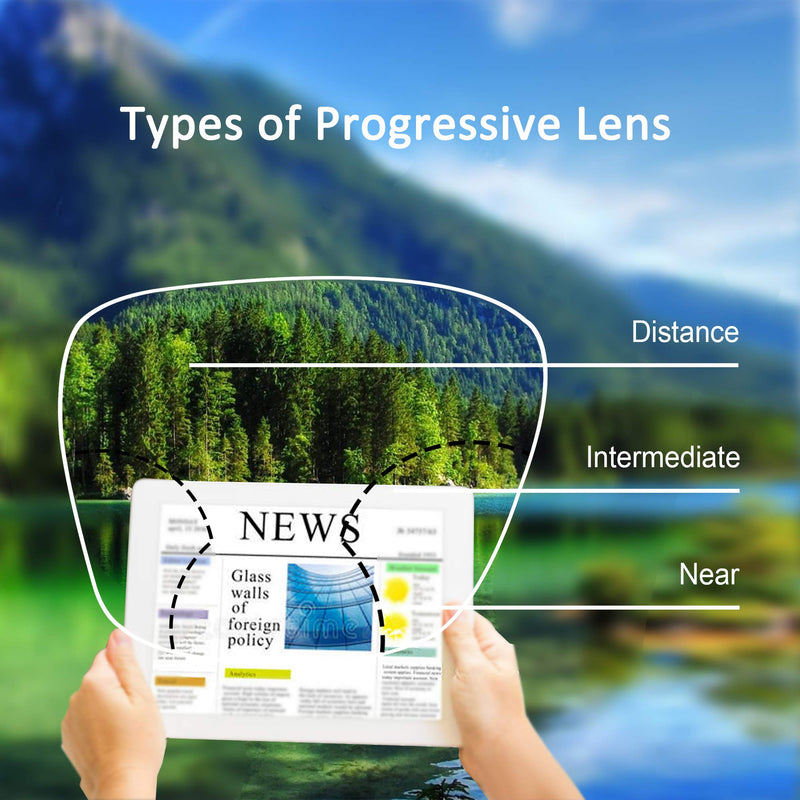 YEIN Progressive Multifocal Presbyopic Glasses, Photochromic Gray Sunglasses for Men/Women（Clear Gray,0.00/+2.25 Magnification） Clear Gray 2.25 x