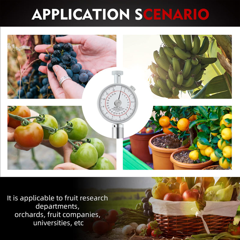 NEWTRY GY-3 Fruit Hardness Tester with 2 Types of Probes Fruit Firmness Penetrometer Sclerometer for Determining The Maturity Level of Fruit (GY-3)