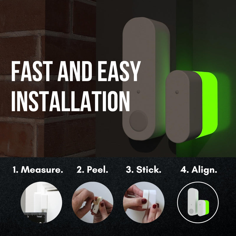 ADT Alarm Magnet Riser | 5 Pack Glow in The Dark Set with 3M Adhesive - Easy Mount to Any Doorway, Window, and Entryway | Ring Sensor/Magnet Not Included (1 inch) 1 inch