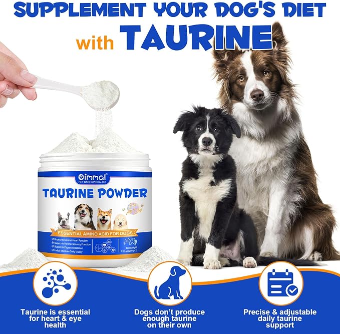Taurine for Dogs,Taurine Supplement for Dogs,Taurine Supplement Powder for Dogs,Doggy Supps Taurine Powder,Easy-to-Mix Daily Supplement,Immune Support,Advanced Heart,Vision&Cognitive Support