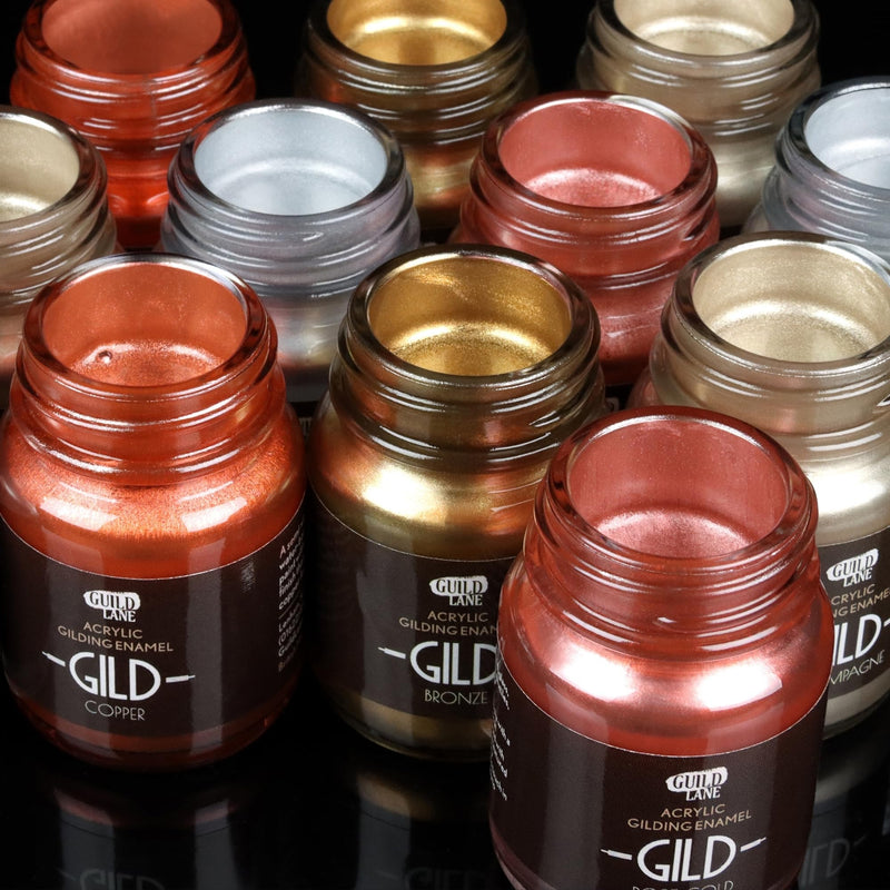 GILD Metallic Acrylic Enamel Paint - Champagne - For Wood, Metal, Glass, Furniture & Crafts - Water-Based, Non-Tarnish Finish - 60ml Tin - Made in Britain 2.03 Fl Oz (Pack of 1)