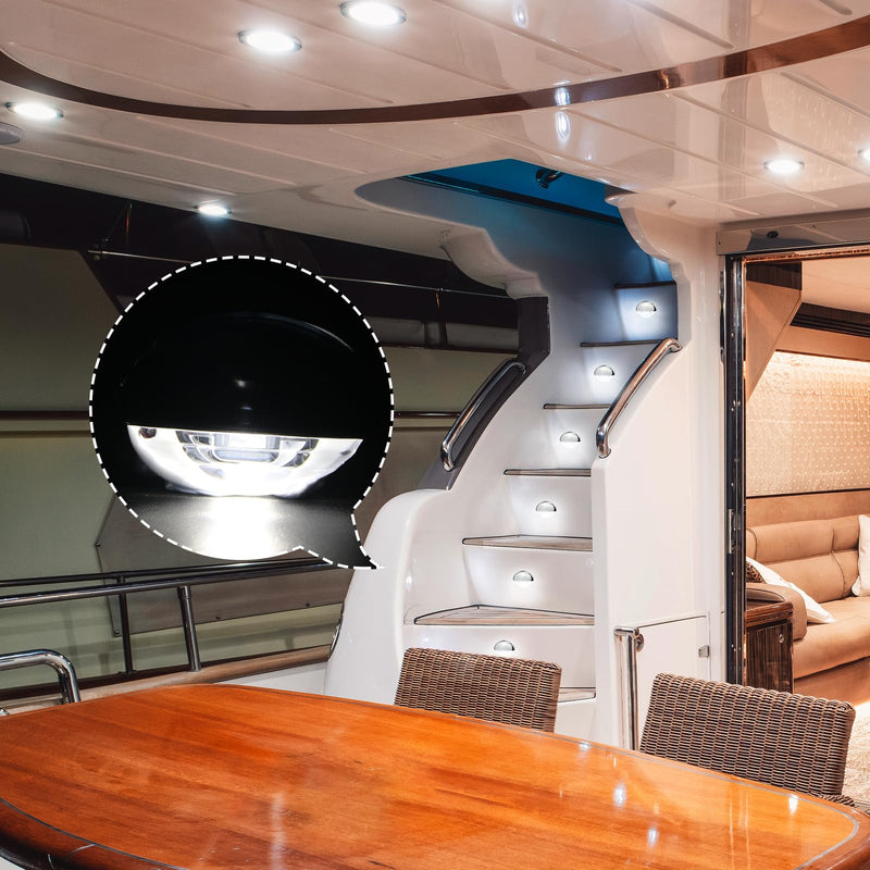4PCS Interior Boat Lights,Courtesy,Stair Lights,LED Waterproof Flush Mounted,for Yacht, RV,Pontoon Boat Interior, Exterior,Deck,Cockpit 12V DC (Daylight White)