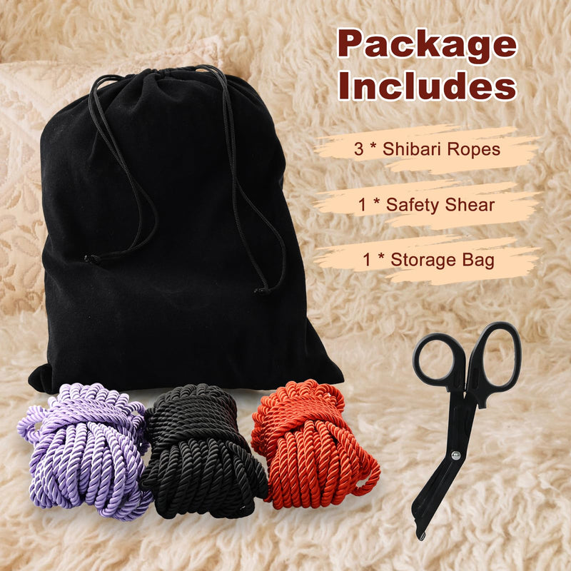 Shibari Japanese Rope Style Kit Bedroom Play for Beginners and Experienced Riggers, Silky Soft Rope, Perfect for Simple and Complex Knots, Great Kit for Gifting Lovers and Couples