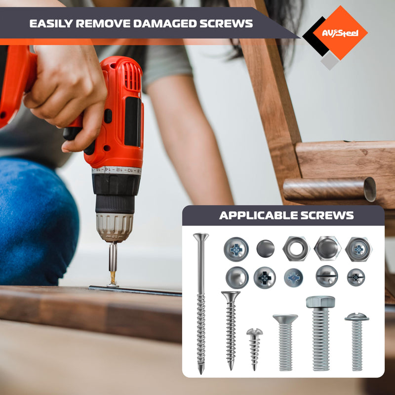22 Pieces Damaged Screw Extractor Set, Easy Out Screw Extractor Kit with Magnetic Extension Bit Holder & Socket Adapter, Screw Remover and Extractor Set for Removing Stripped Broken Bolt