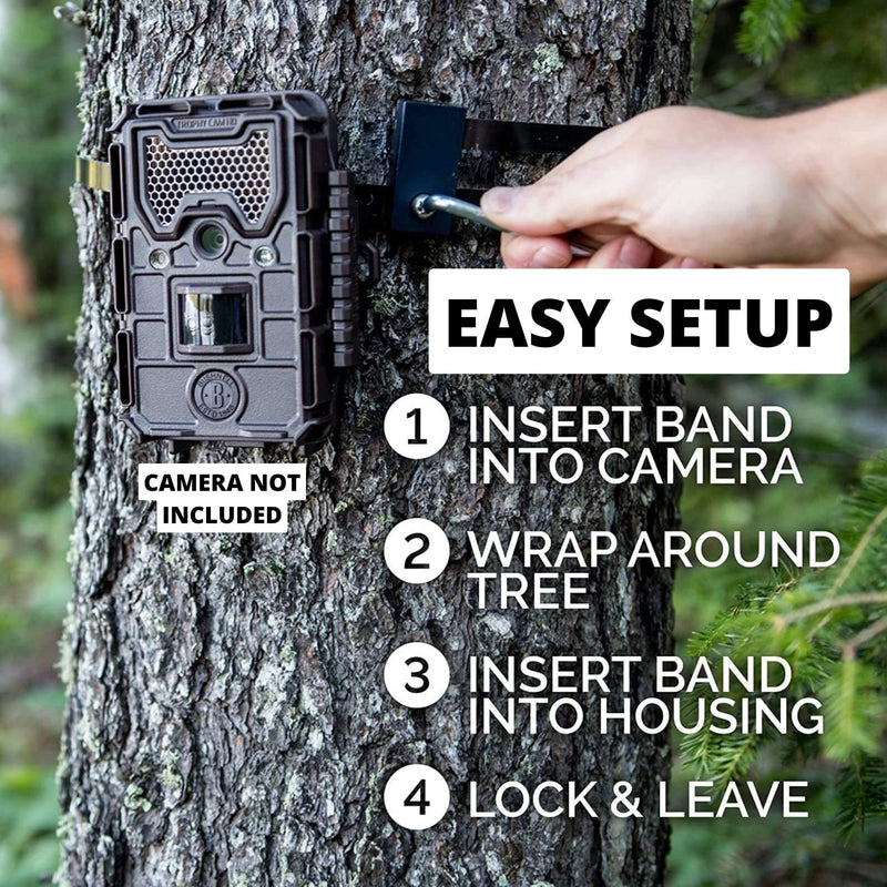 Trail Camera Lock by Guardian - Game Cam Tree Mount Holder Accessory and Heavy Duty Metal Security Locking Strap to Replace Lockbox and Reduce Theft (48 inch) (Standard) 1 Count (Pack of 1)