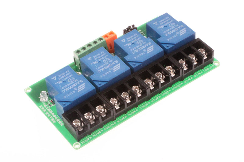 NOYITO 30A 4 Channel Relay Module High Low Level Trigger with Optocoupler Isolation Load DC 30V AC 250V 30A for PLC Automation Equipment Control, Industrial Control (4-Channel 12V) 4-Channel 12V