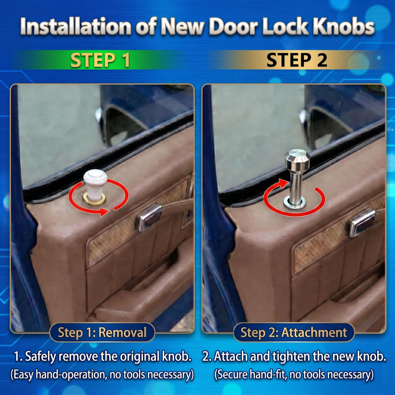 Aluminum Billet Door Lock Knobs for Chevy Truck 1973-1987 (4 Pcs) 4
