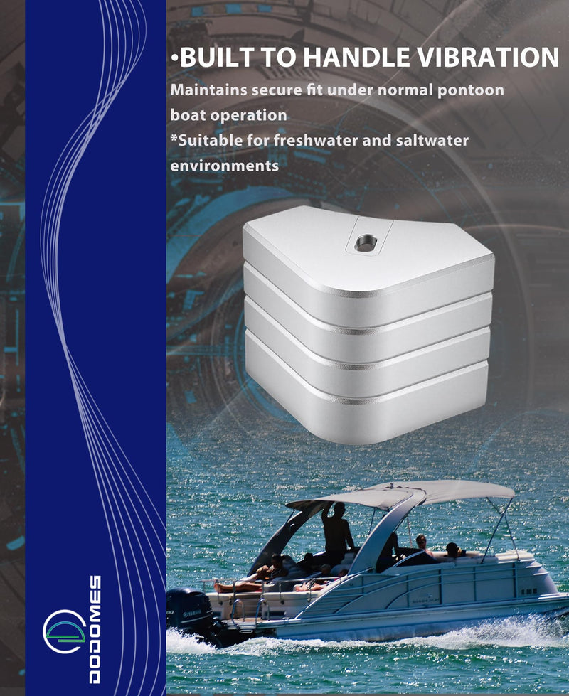Aluminum Deck Corner Cap Casting for Pontoon Boats Heavy Duty Deck Corner Replacement Weather Resistant Suitable for 90 Rounded Corner Two Silver