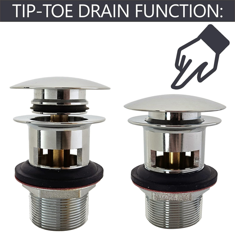 Westbrass D410A-05 Euro Mushroom Lavatory Drain with Overflow Holes - Exposed, Polished Nickel