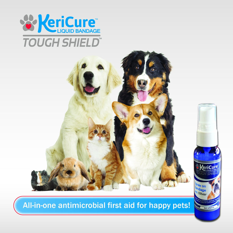 KeriCure Tough Shield Liquid Bandage, 2oz Spray on Liquid Bandage for Pets, Dogs, Cats and Small Animal Skin and Wound Care, Woman Owned Small Business, Made in The USA - PawsPlanet Australia