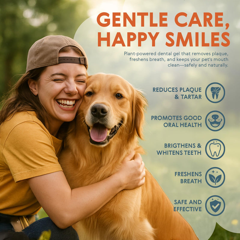 Eli Natural Dental Gel for Dogs & Cats – Plant-Based, Gentle Formula that Supports Healthy Teeth & Gums, Helps Reduce Plaque & Tartar buildup, freshens Breath Naturally, Vegan-Friendly Care – 1.69 oz