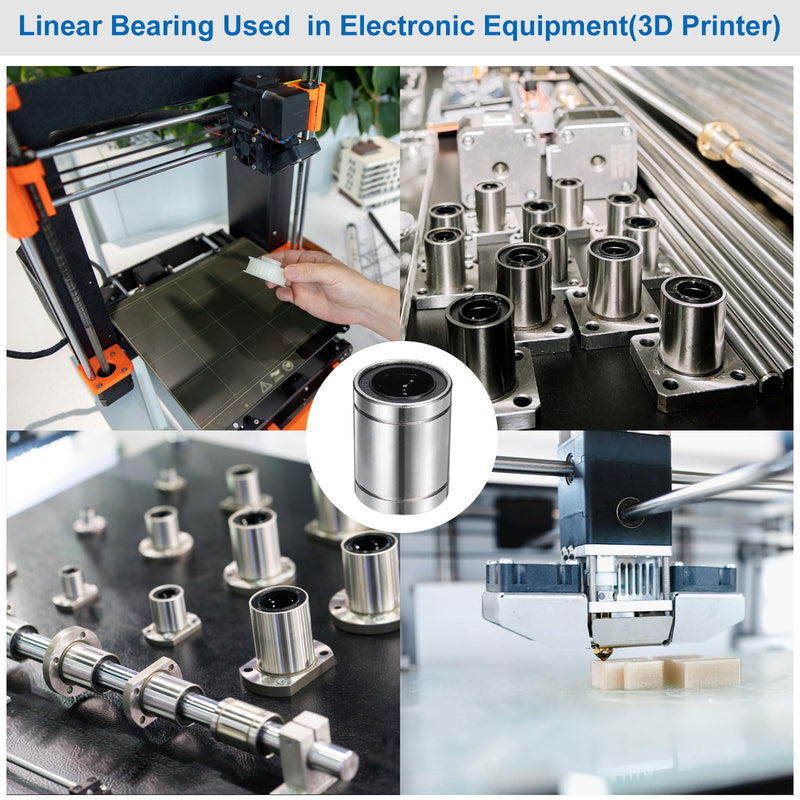 uxcell LM8UU Linear Ball Bearings 8mm Bore 15mm OD 24mm Length for CNC Machine 3D Printer 4pcs 4