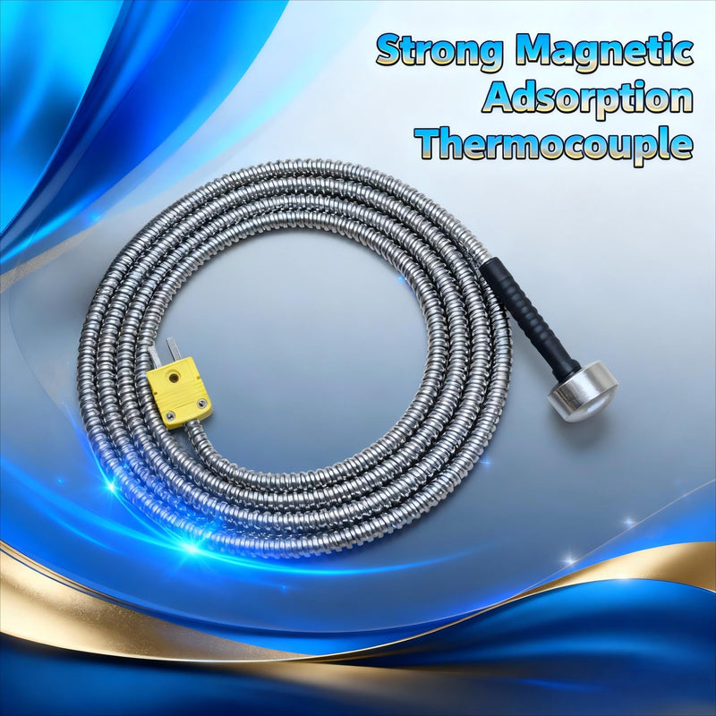 Strong Magnetic Adsorption Tube Shielded Wire Type K Thermocouple | 59-inch, Temperature Range 32~845℉