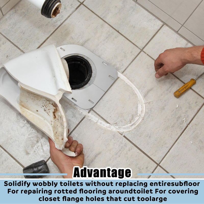 Gisafai Toilet Flange Support Plate Closet Flange Floor Repair Ring Bracket Extender Kit Offset Toilet Repair Kit, 5.59 x 5.28 Inches Inner Diameter, 1mm Thickness(Stainless Steel) Stainless Steel